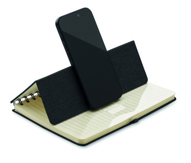 Logo trade promotional item photo of: A5 notebook with phone holder