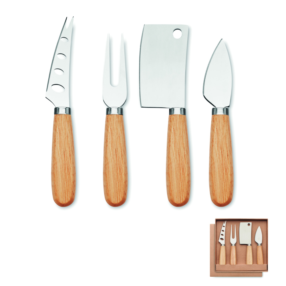 Logo trade promotional gifts image of: Set of 4 cheese knives