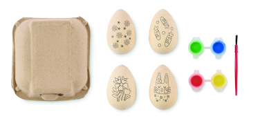 Logo trade promotional items picture of: Wooden eggs painting set