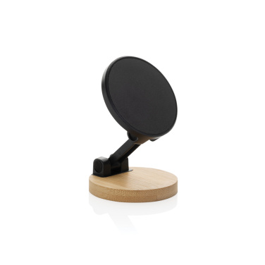 Logo trade corporate gift photo of: Magmount RCS recycled plastic and bamboo phone stand