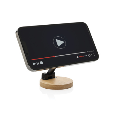 Logotrade promotional giveaway image of: Magmount RCS recycled plastic and bamboo phone stand