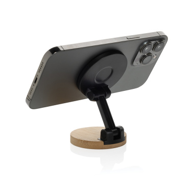 Logotrade corporate gift picture of: Magmount RCS recycled plastic and bamboo phone stand