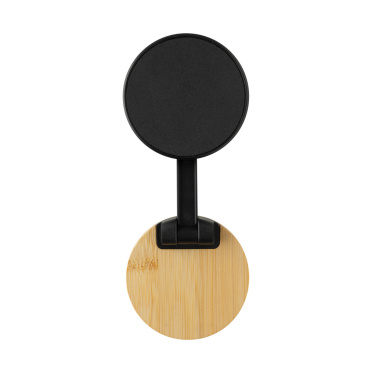 Logo trade promotional product photo of: Magmount RCS recycled plastic and bamboo phone stand