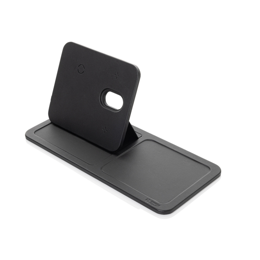 Logotrade corporate gift picture of: Swiss Peak 3 in 1 RCS recycled PU wireless charger desk tray