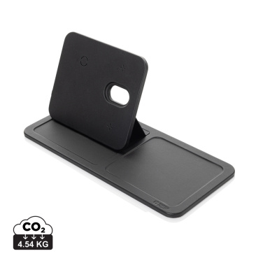 Logo trade advertising product photo of: Swiss Peak 3 in 1 RCS recycled PU wireless charger desk tray