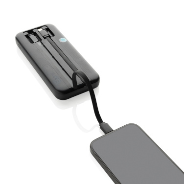 Logo trade advertising product photo of: Turbopack RCS rplastic powerbank 10.000 integrated cables