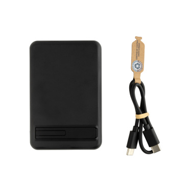 Logo trade promotional items picture of: Zen RCS rplastic 5000 mah 5W magnetic bamboo powerbank