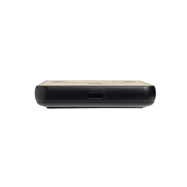 Logo trade promotional gift photo of: Zen RCS rplastic 5000 mah 5W magnetic bamboo powerbank