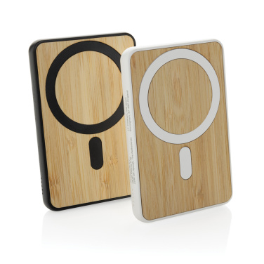 Logo trade advertising products image of: Zen RCS rplastic 5000 mah 5W magnetic bamboo powerbank