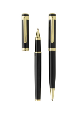 Logo trade promotional gifts picture of: Swiss Peak Luca RCS recycled brass deluxe pen set