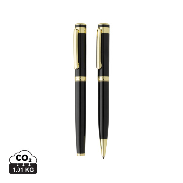 Logo trade advertising products picture of: Swiss Peak Luca RCS recycled brass deluxe pen set