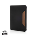 Teri AWARE™ RPET and walnut A5 portfolio, black