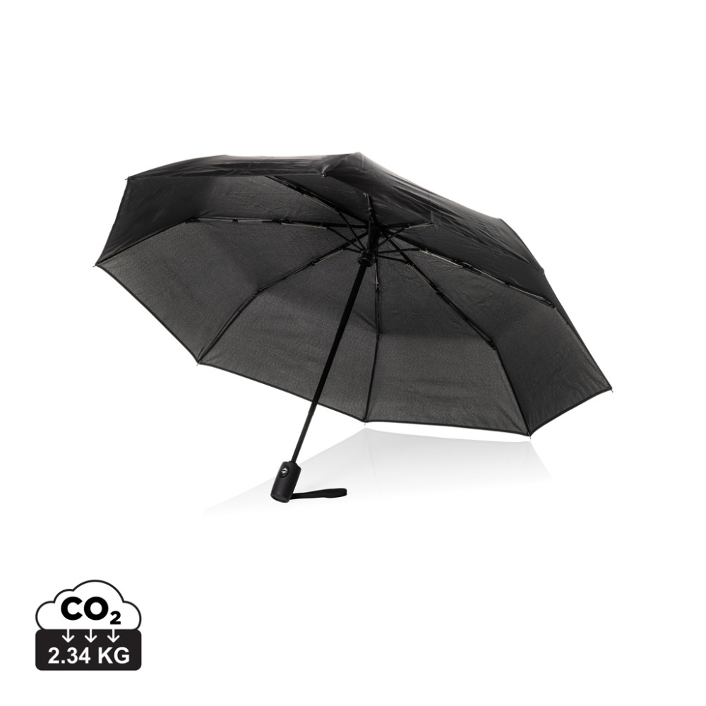 Logo trade promotional merchandise picture of: Swiss Peak Vito Aware™ RPET 21 inch auto open/close umbrella