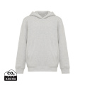 Iqoniq Yengo kids recycled cotton hoodie with sidepockets, light heather grey