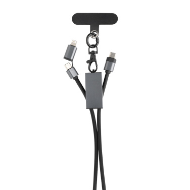 Logo trade promotional merchandise image of: Terra RCS recycled PET phone cord with dual charge cable