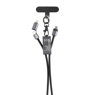 Logotrade promotional gift picture of: Terra RCS recycled PET phone cord with dual charge cable