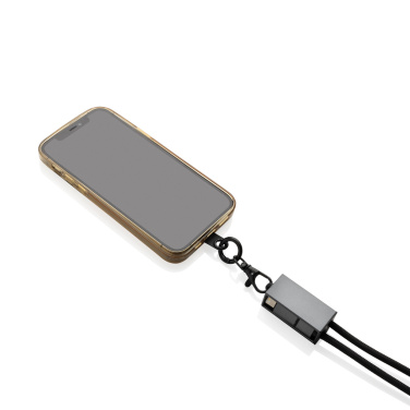 Logo trade promotional gifts picture of: Terra RCS recycled PET phone cord with dual charge cable