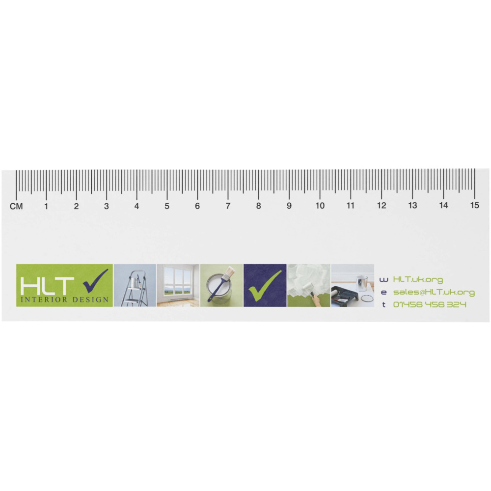 Logotrade promotional gift picture of: Sticky-Mate® recycled sticky notes with printed 15 cm ruler