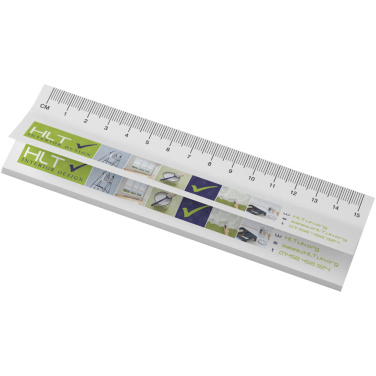 Logo trade promotional giveaways picture of: Sticky-Mate® recycled sticky notes with printed 15 cm ruler