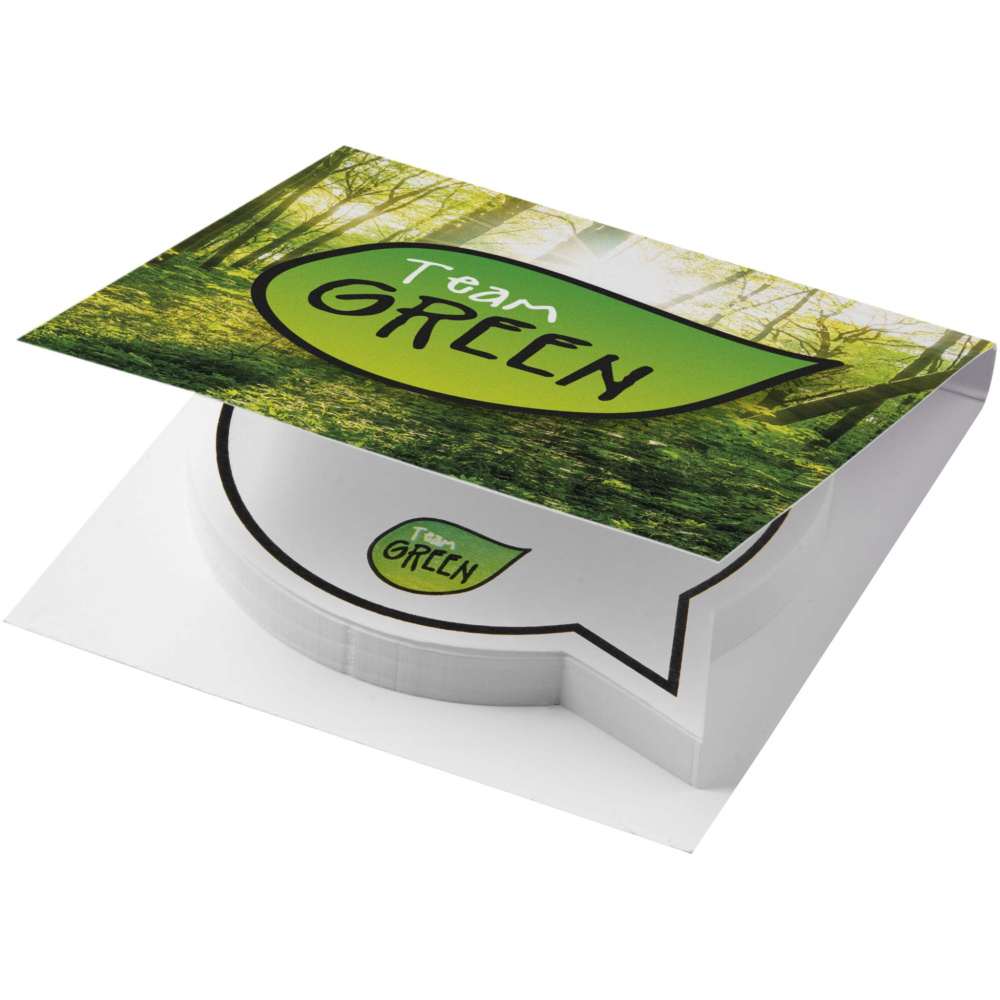 Logo trade promotional gifts image of: Sticky-Mate® soft cover speech bubble shaped sticky notes