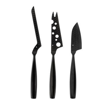 Logo trade corporate gifts picture of: BOSKA Cheese Knife Set Monaco+ Black