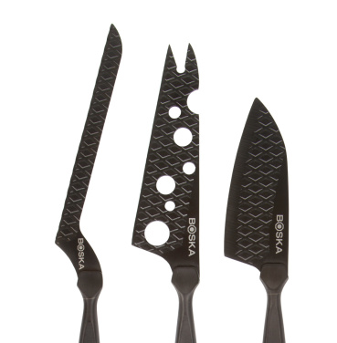 Logo trade corporate gifts picture of: BOSKA Cheese Knife Set Monaco+ Black