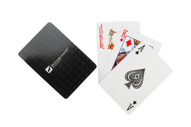 Logo trade promotional merchandise photo of: Set of playing cards and dice MURRAY Schwarzwolf