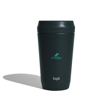 Logo trade business gifts image of: Topl Recycled Steel To Go Tumbler Patented 360 Lid 354ml