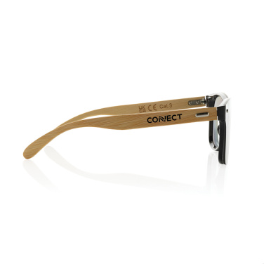 Logotrade promotional merchandise image of: Prism RCS recycled plastic sunglasses with bamboo frame
