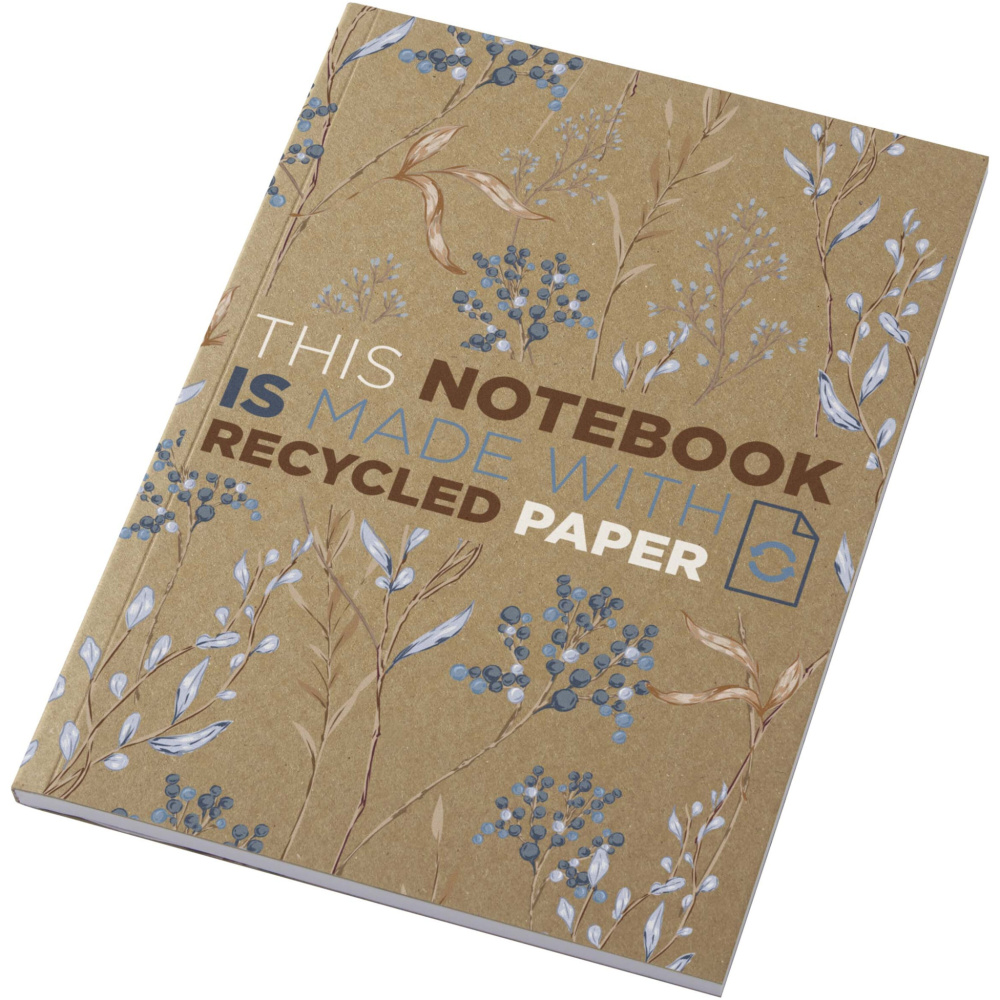 Logo trade corporate gift photo of: Novella Austen A5 recycled soft cover kraft notebook - 50 sheets 