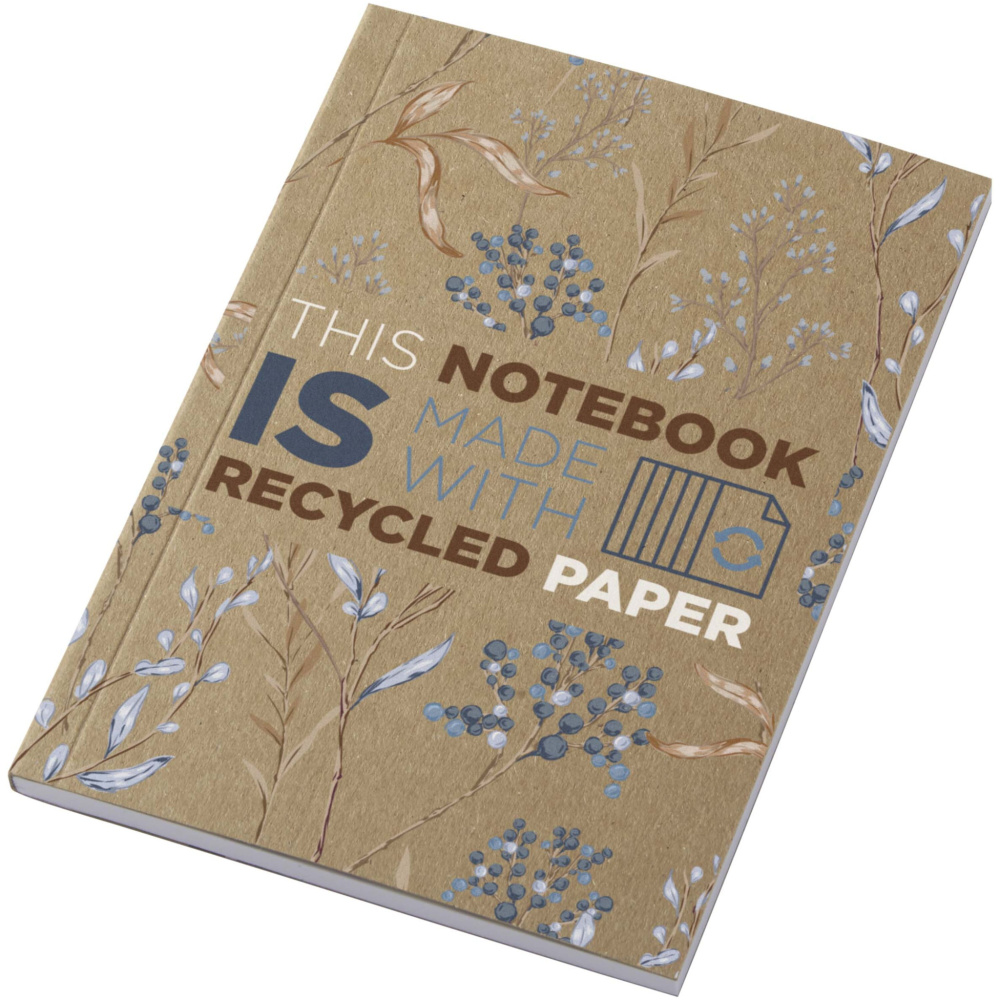 Logo trade promotional items image of: Novella Austen A6 recycled soft cover kraft notebook - 50 sheets