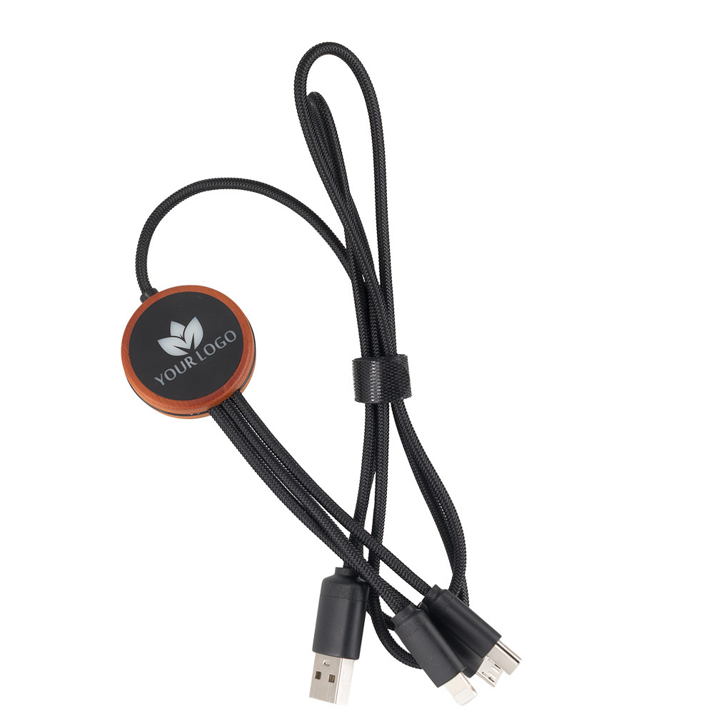 Logo trade corporate gifts picture of: Cable 3in1 with illuminated logo - LH-ZM04