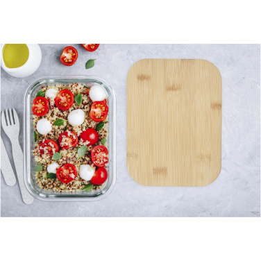 Logo trade promotional giveaway photo of: Roby glass lunch box with bamboo lid
