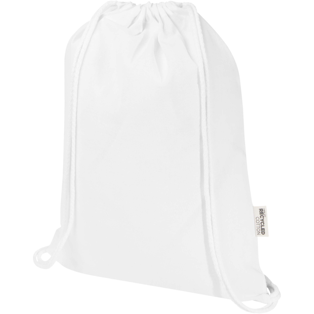 Logo trade promotional giveaway photo of: Oregon Blend 140 g/m² GRS recycled drawstring bag 5L
