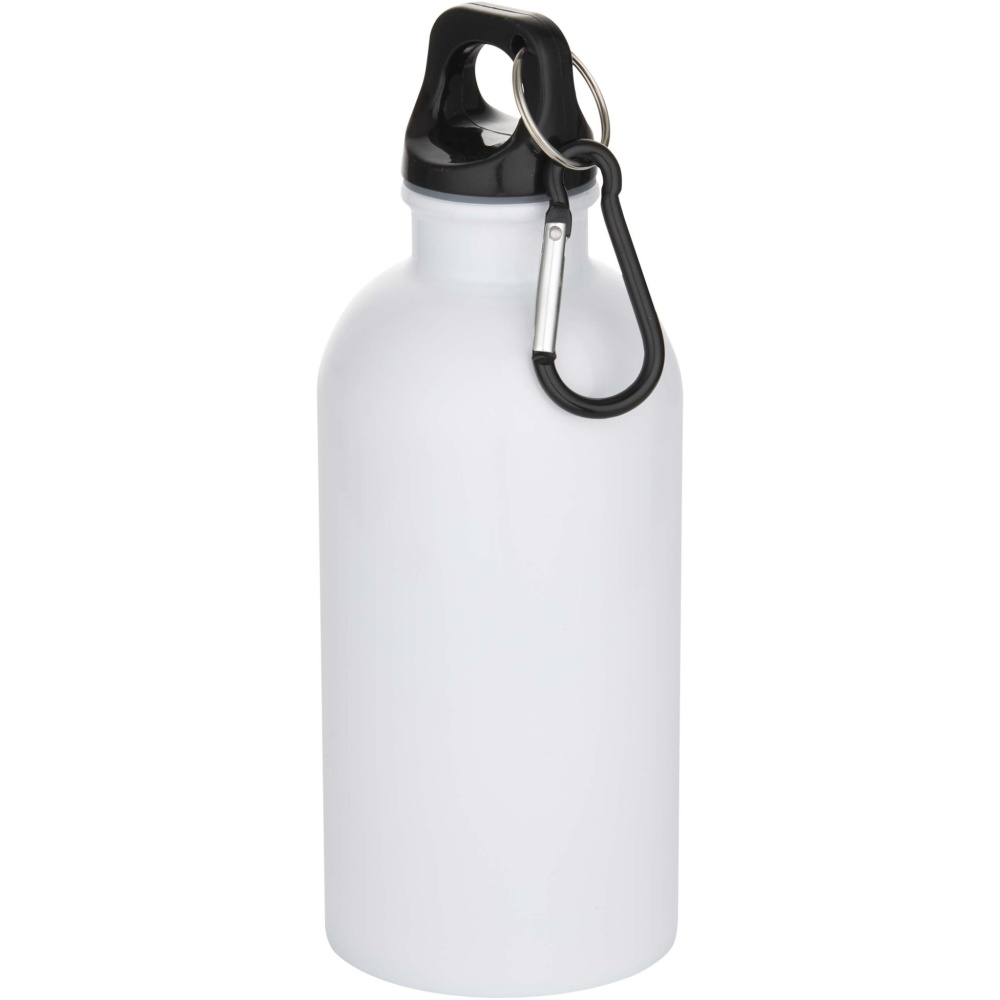 Logotrade promotional giveaway image of: Oregon 400 ml sublimation RCS recycled single wall stainless steel water bottle with carabiner