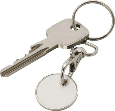 Logotrade promotional product picture of: Rory keyring with trolley coin