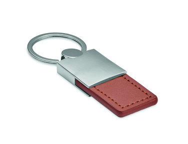 Logo trade promotional gifts picture of: PU and metal key ring Helsinki