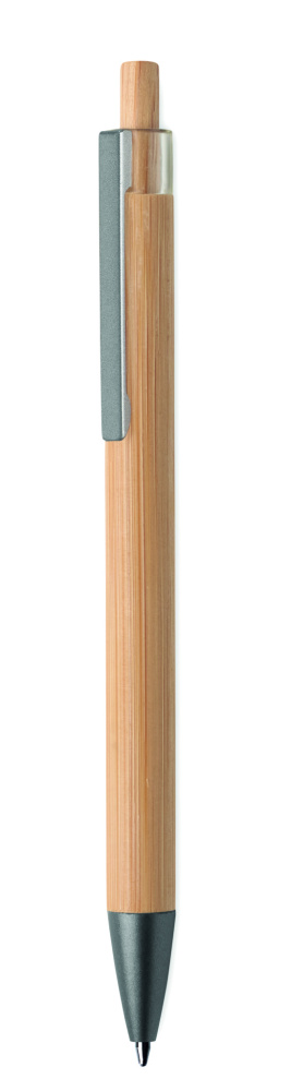 Logo trade promotional merchandise image of: Push button bamboo pen