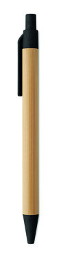 Logo trade promotional giveaways picture of: Push button ball pen in bamboo