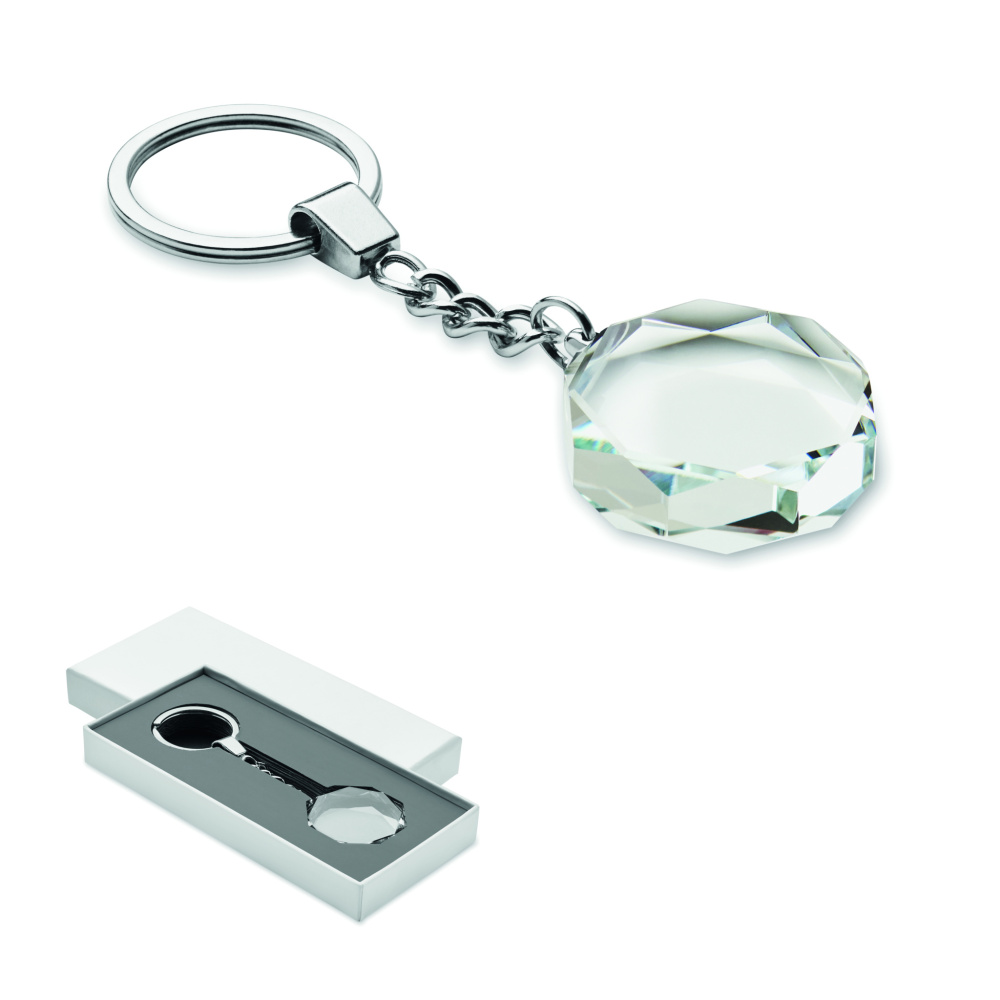 Logotrade promotional gift image of: Glass round award key ring
