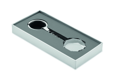 Logo trade promotional products image of: Glass round award key ring