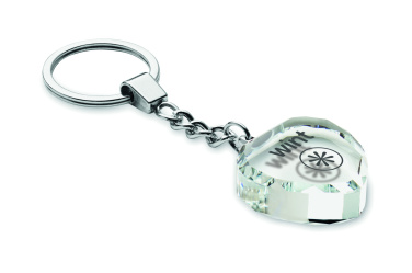 Logo trade promotional giveaways picture of: Glass heart award key ring