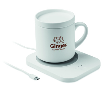 Logo trade promotional products image of: Wireless charger mug warmer set
