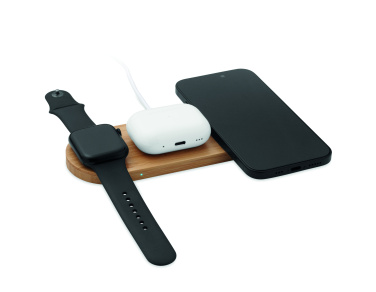 Logo trade promotional gifts picture of: 3 in 1 15W wireless charger