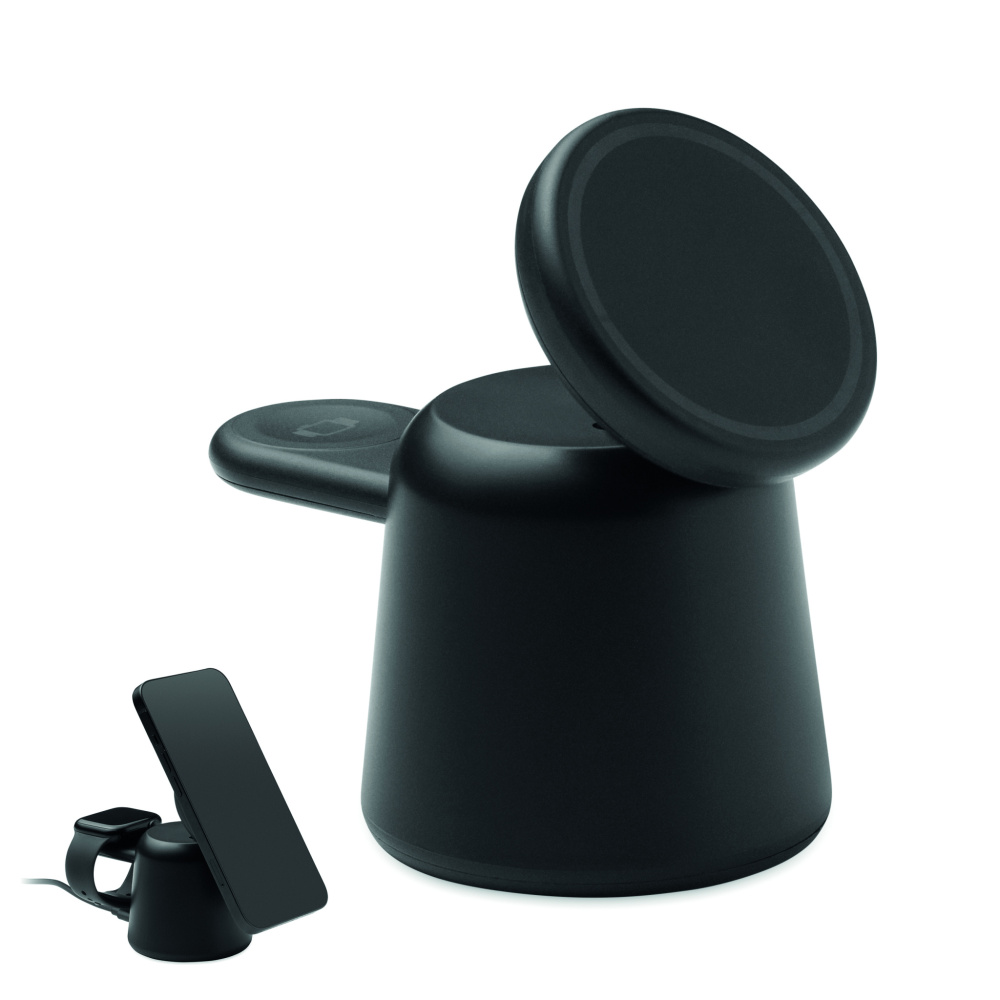 Logo trade promotional items picture of: 3 in 1 wireless charger 15W