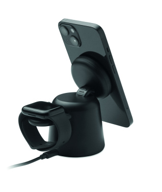 Logotrade promotional item picture of: 3 in 1 wireless charger 15W