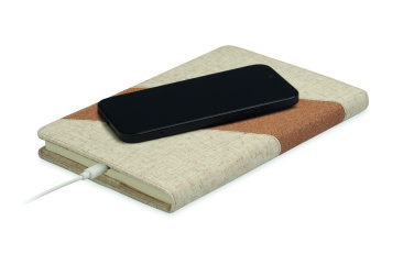 Logo trade promotional gifts picture of: A5 notebook with 15W charger