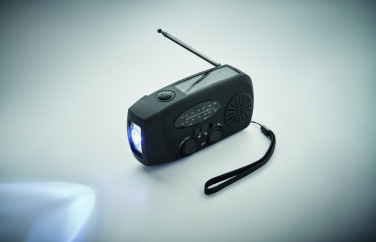 Logo trade advertising products picture of: Portable radio SOS with LED torch