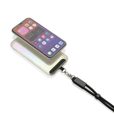Logo trade corporate gifts picture of: LoopAmp RCS RPET adjustable phone wrist strap 60W cable