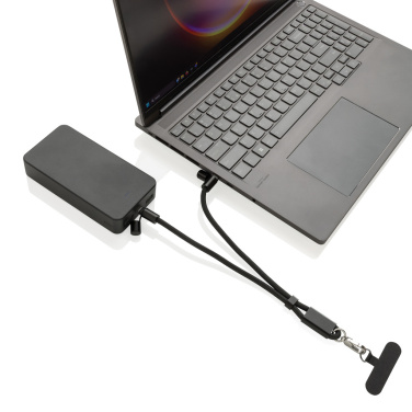 Logo trade promotional giveaways picture of: LoopAmp RCS RPET adjustable phone wrist strap 60W cable